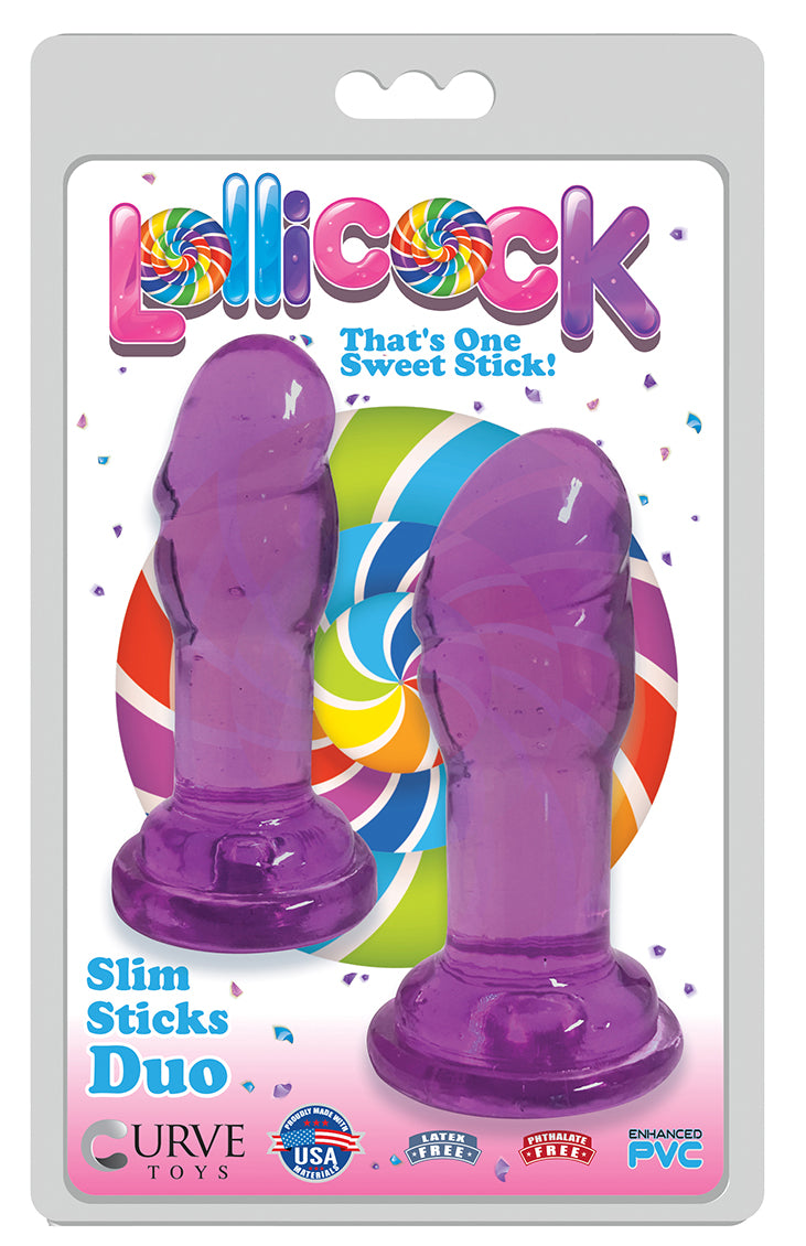 Lollicock Slim Stick Duo Suction Cup Dildos