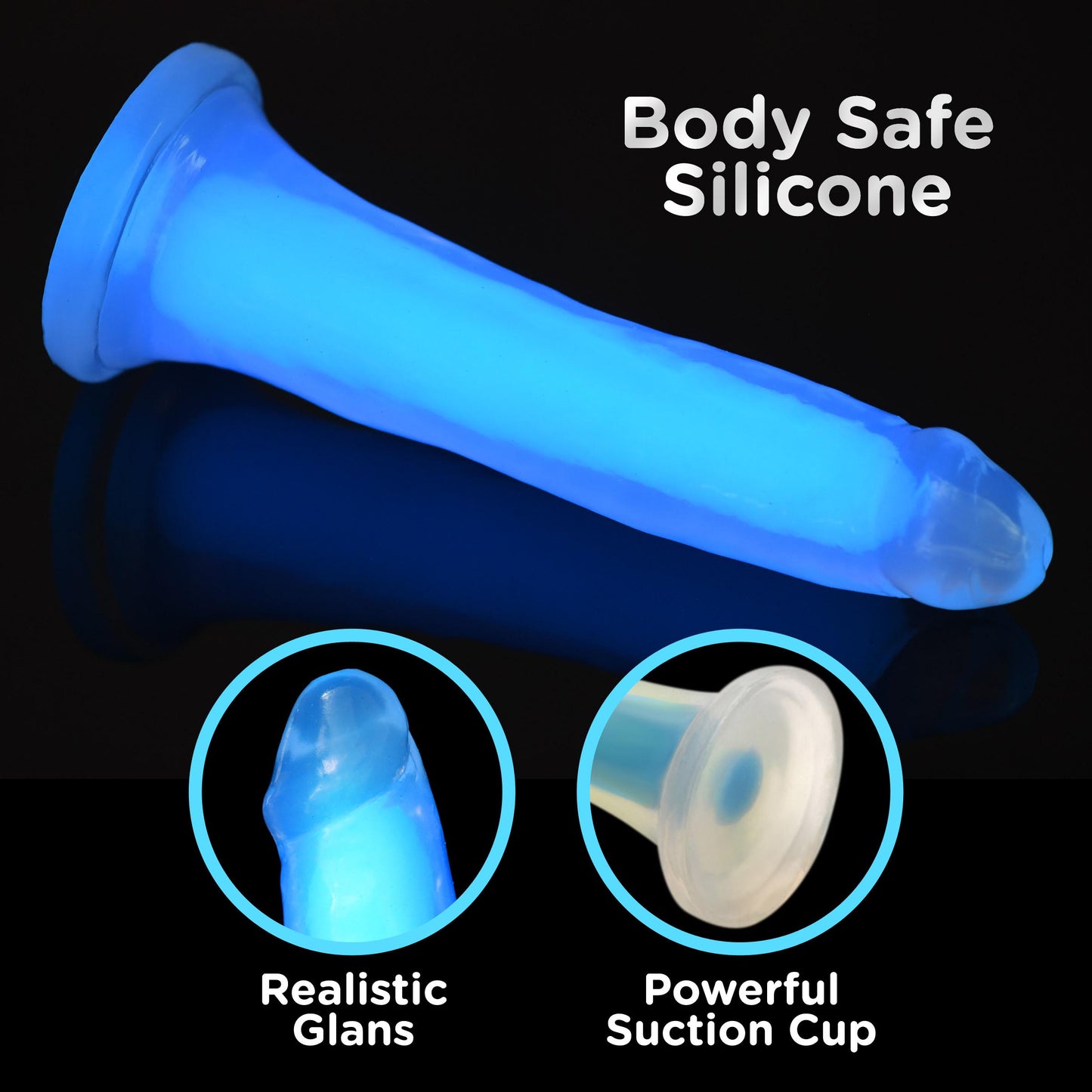 7 Inch Glow-in-the-dark Silicone Dildo