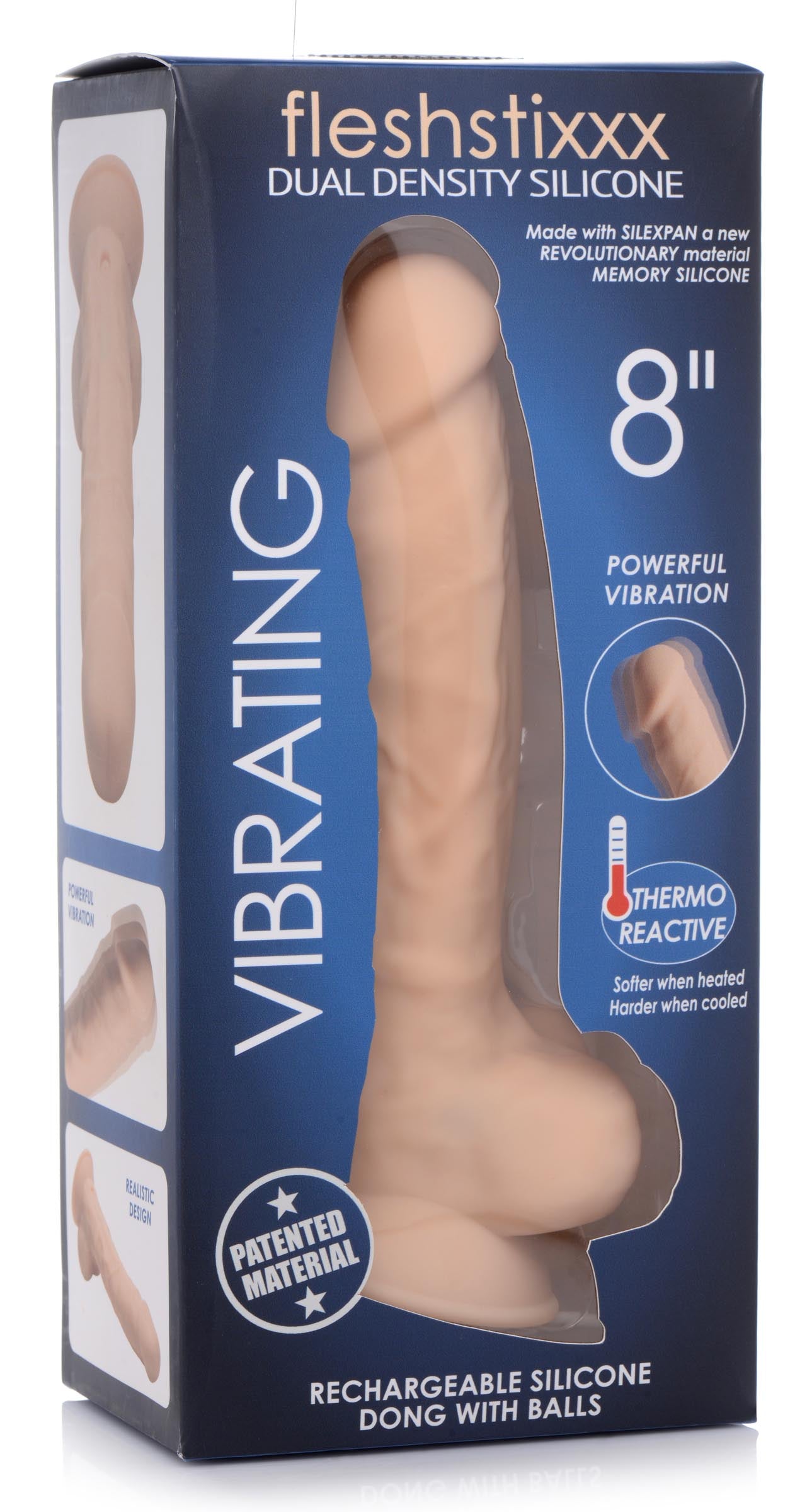 8 Inch Silexpan Hypoallergenic Silicone Vibrating Dildo