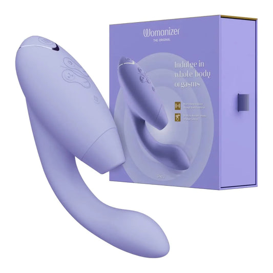 Womanizer Duo 2 Rechargeable Dual Stimulation Pleasure Air and G-Spot Vibrator Lilac - Not Very Vanilla