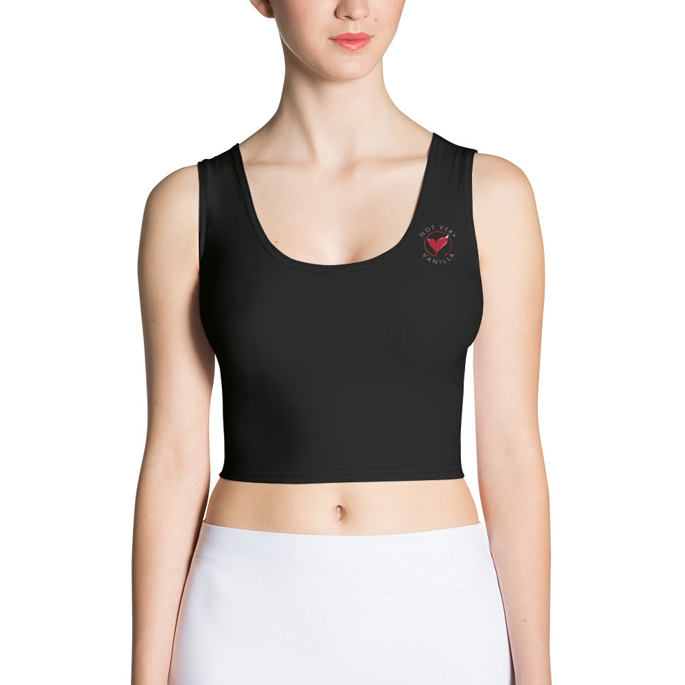 Pocket full logo crop top - Black - Not Very Vanilla