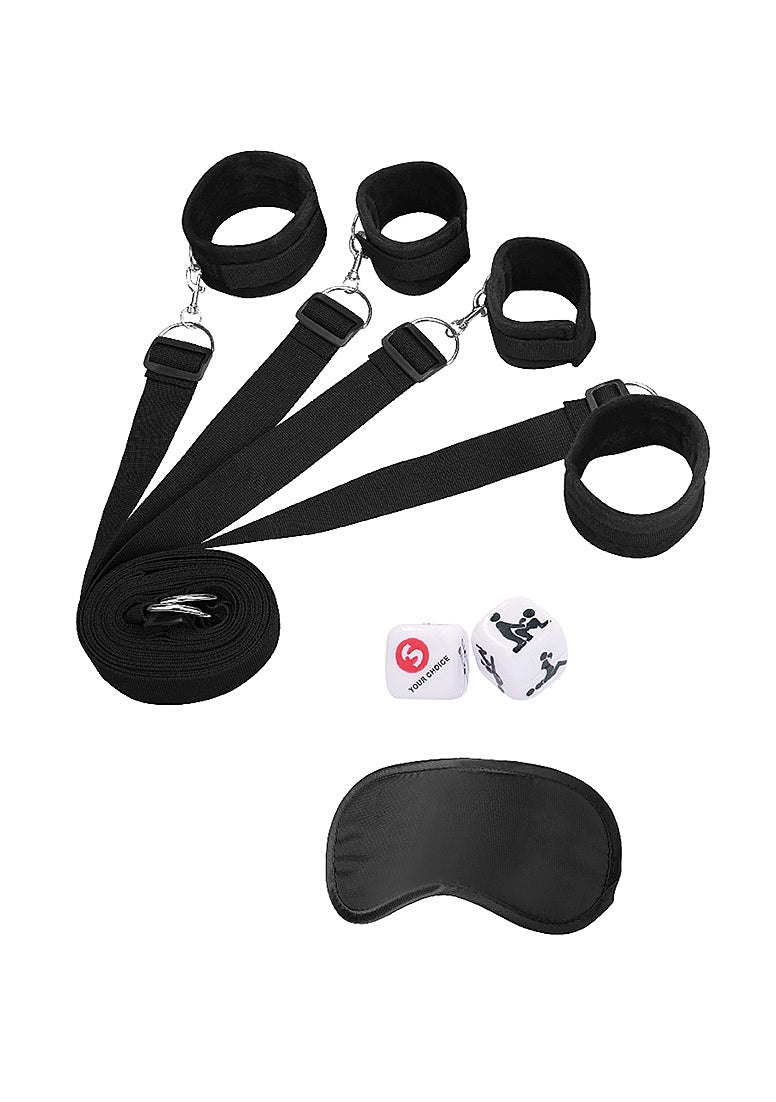 Ouch! Black & White Bed Bindings Restraint System Black