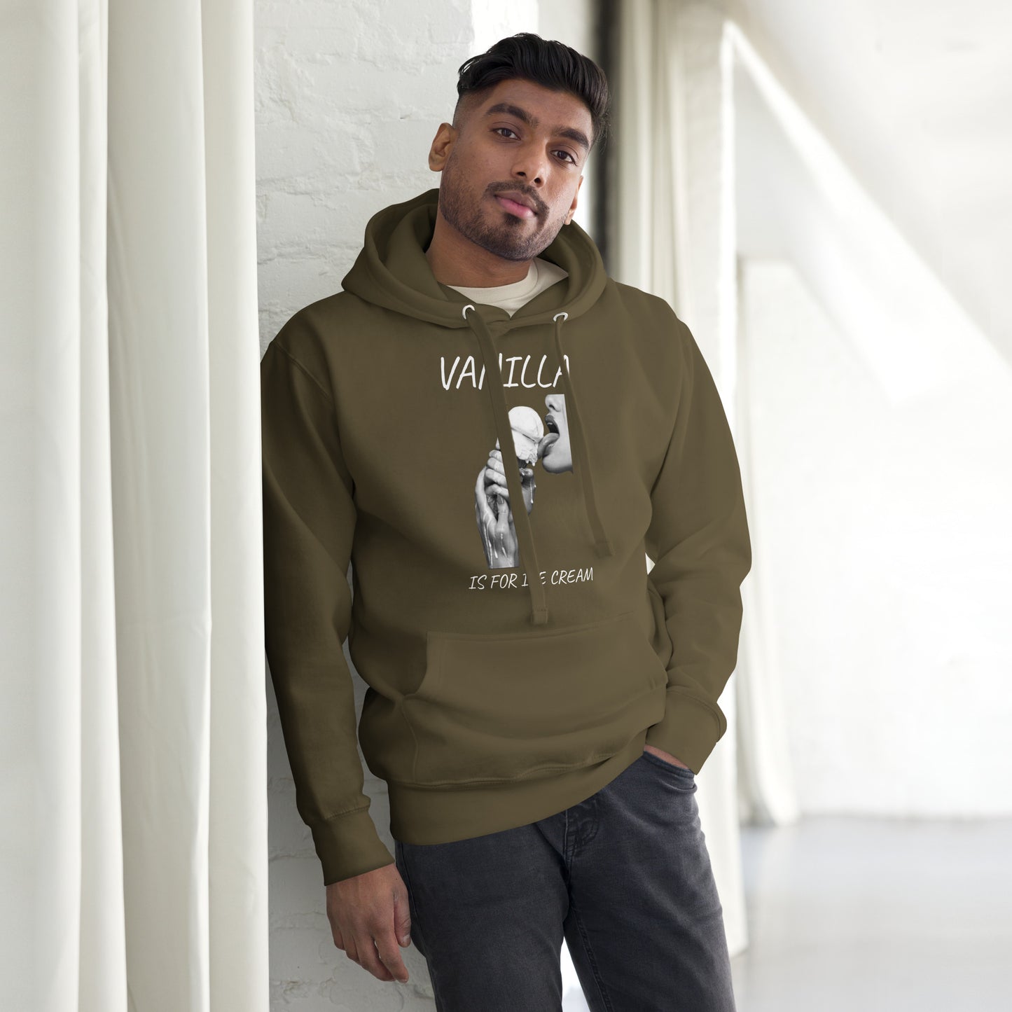 Vanilla is for Ice Cream - White Letters Unisex Hoodie