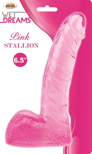 Wet Dreams Stallion Dildo With Balls - Pink - Not Very Vanilla