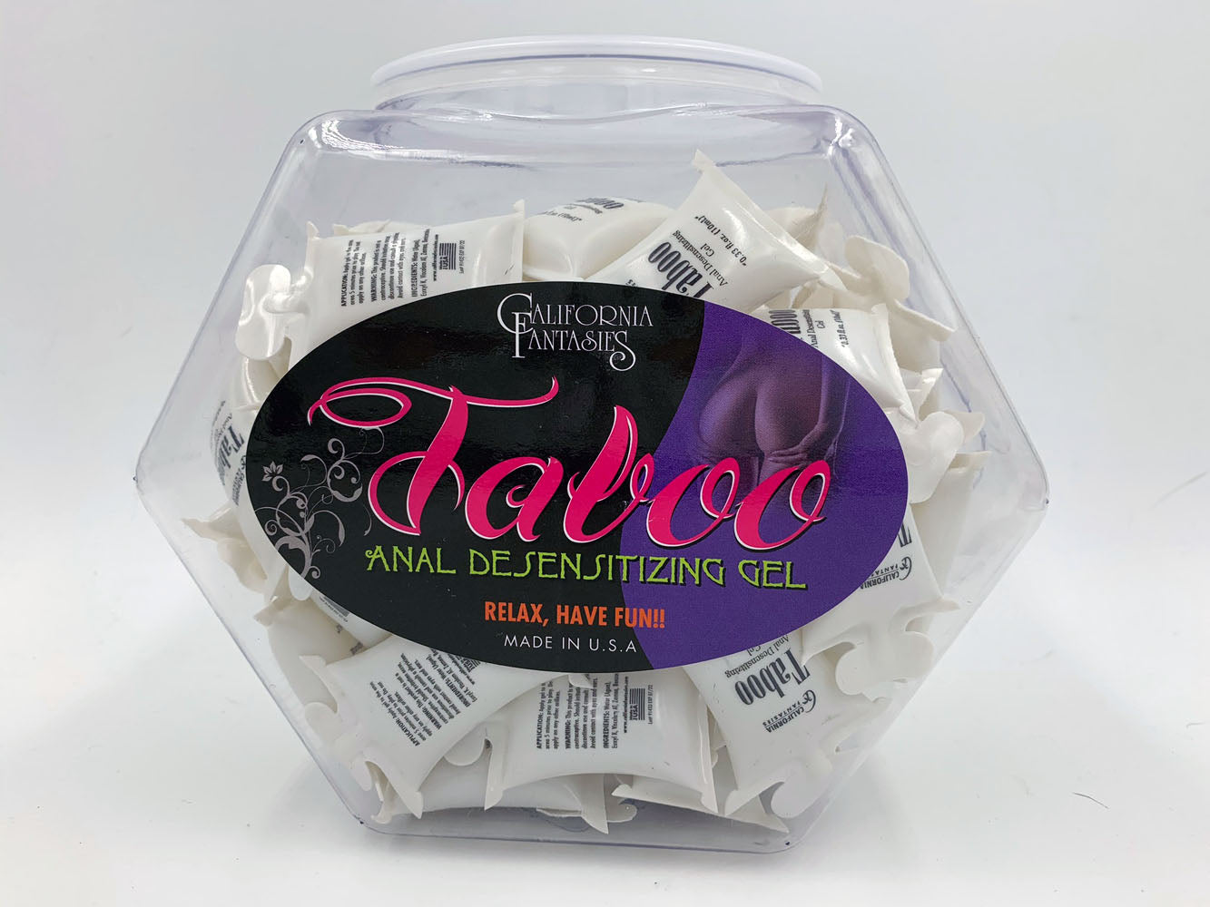 Taboo - Anal Desensitizing Gel - 72 Piece Fishbowl - 10 ml Pillows - Not Very Vanilla