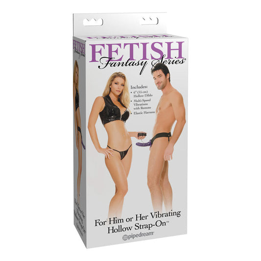 Fetish Fantasy Series for Him or Her Vibrating Hollow Strap-on - Purple - Not Very Vanilla