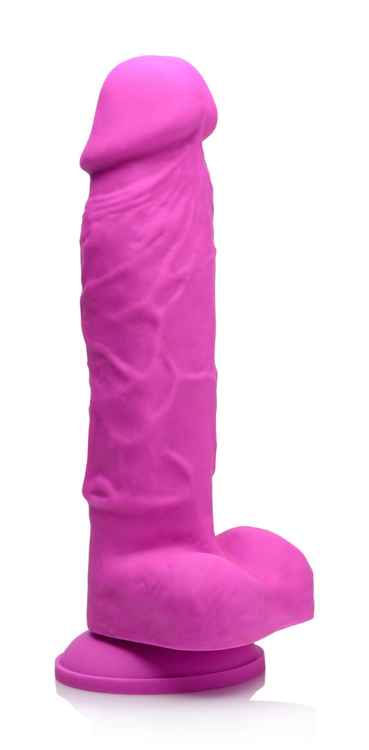 Power Pecker 7 Inch Silicone Dildo With Balls - Pink - Not Very Vanilla