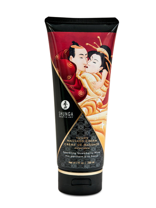 Kissable Massage Cream - Sparkling Strawberry Wine - 7 Fl. Oz. / 200 ml - Not Very Vanilla