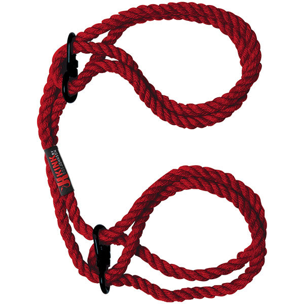 Kink - Hogtied - Bind & Tie - 6mm Hemp Wrist or Ankle Cuffs - Red - Not Very Vanilla