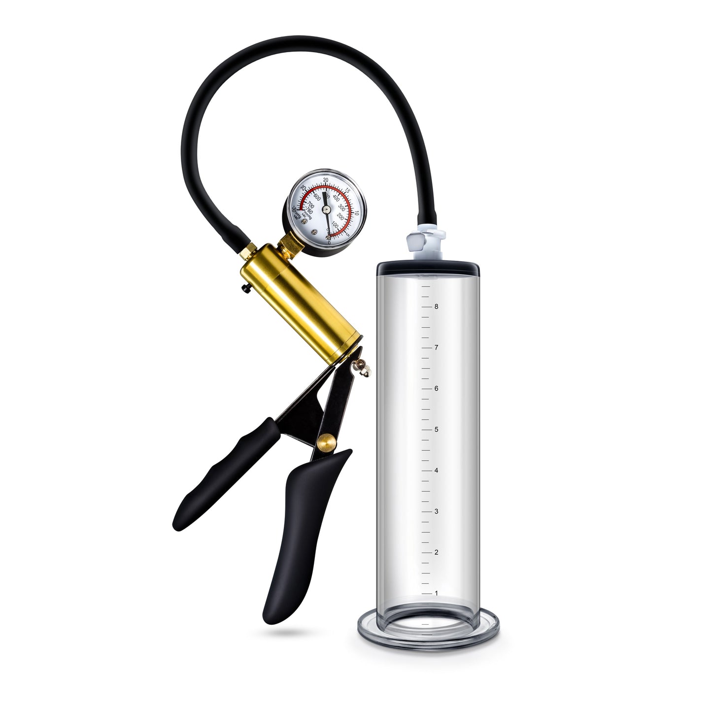 Performance - Vx6 Vacuum Penis Pump With Brass Pistol & Pressure Gauge - Clear - Not Very Vanilla