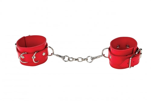 Leather Cuffs for Hands and Ankles - Red - Not Very Vanilla