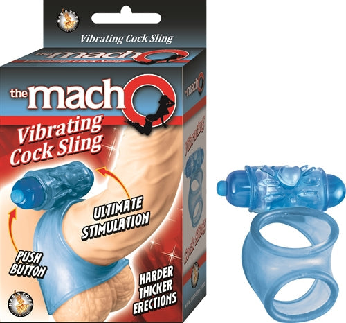 Macho Vibrating Cock Sling - Blue - Not Very Vanilla