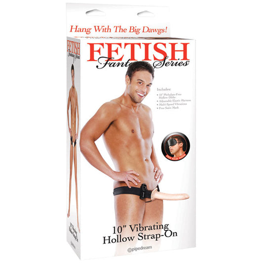 Fetish Fantasy Series 10 Inch Vibrating Hollow Strap-on - Flesh - Not Very Vanilla