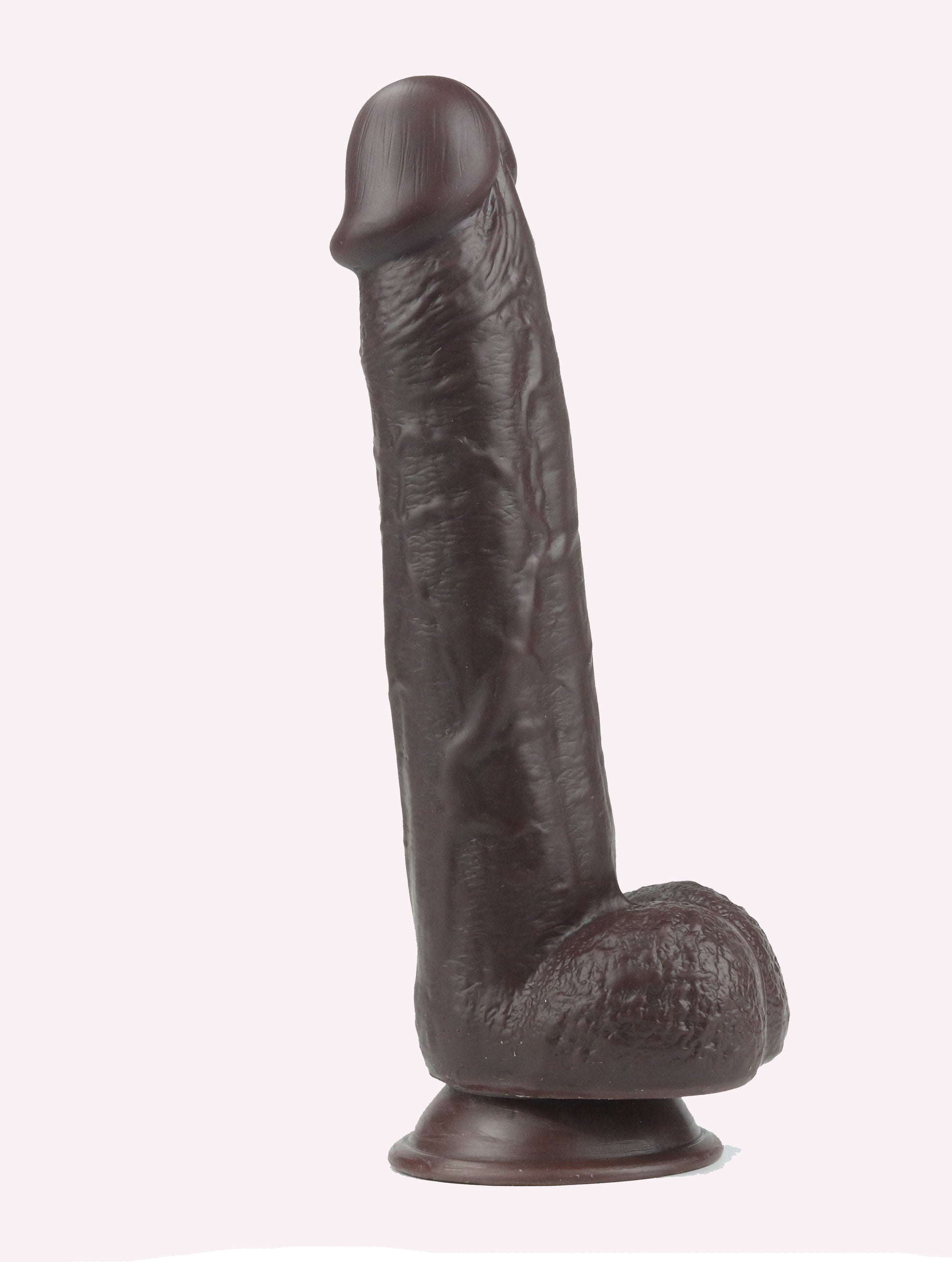 Get Lucky 9 Inch Real Skin Dildo - Dark Brown - Not Very Vanilla