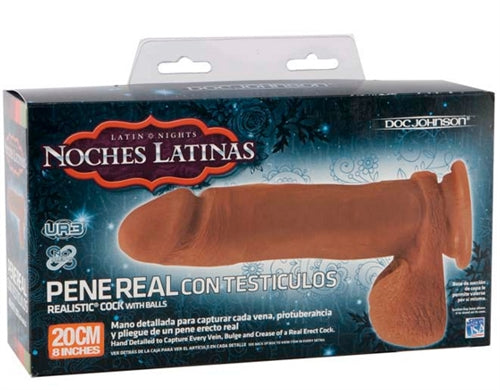 Noches Latinas - Ultraskyn Pene Real Con Testiculos - 8 Inch - Not Very Vanilla