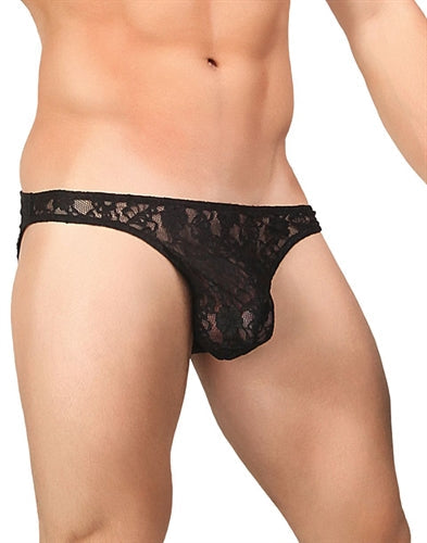 Stretch Lace Wonder Bikini - Medium - Black - Not Very Vanilla