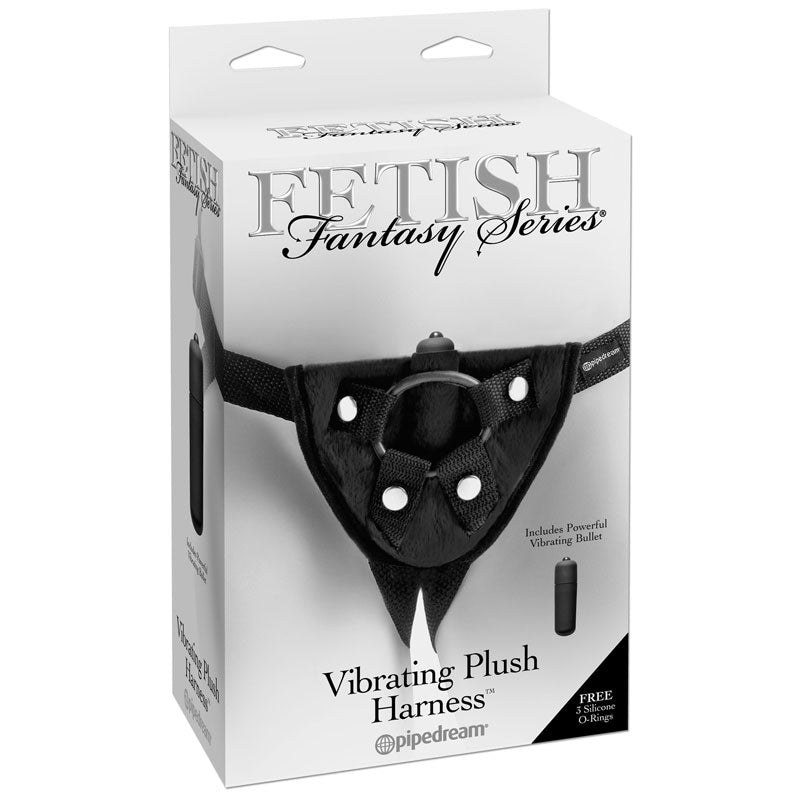 Fetish Fantasy Series Vibrating Plush Harness - Black - Not Very Vanilla