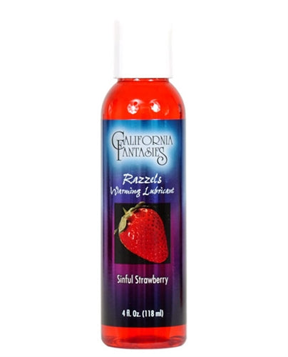 Razzels Warming Lubricant - Sinful Strawberry - 4 Oz. Bottle - Not Very Vanilla