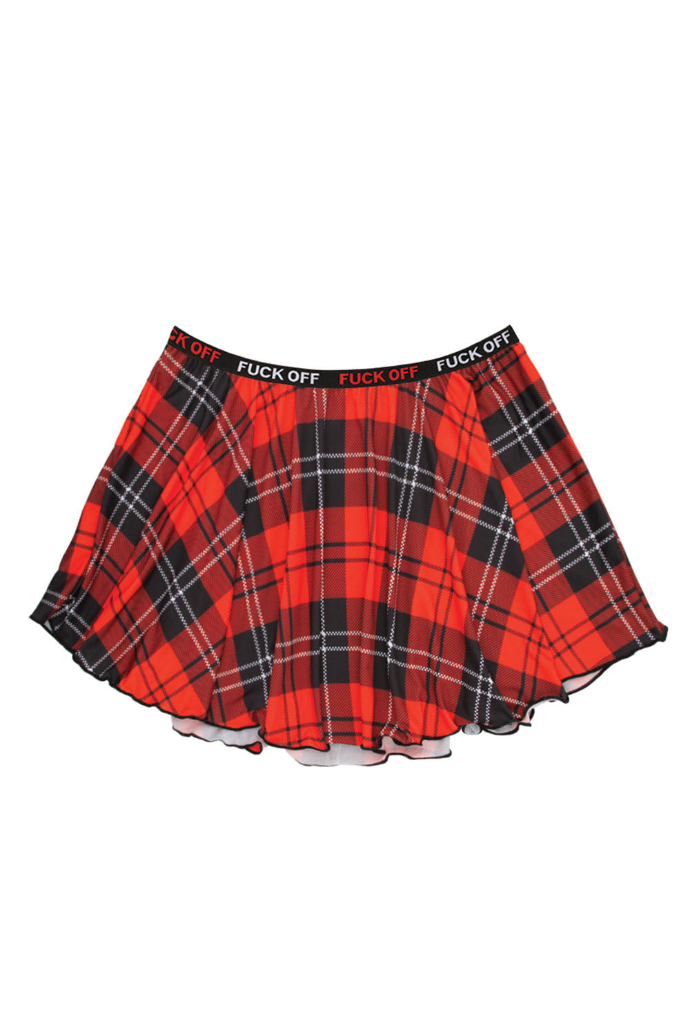 F*Ck Off Plaid Skirt - Red Plaid - S/m - Not Very Vanilla