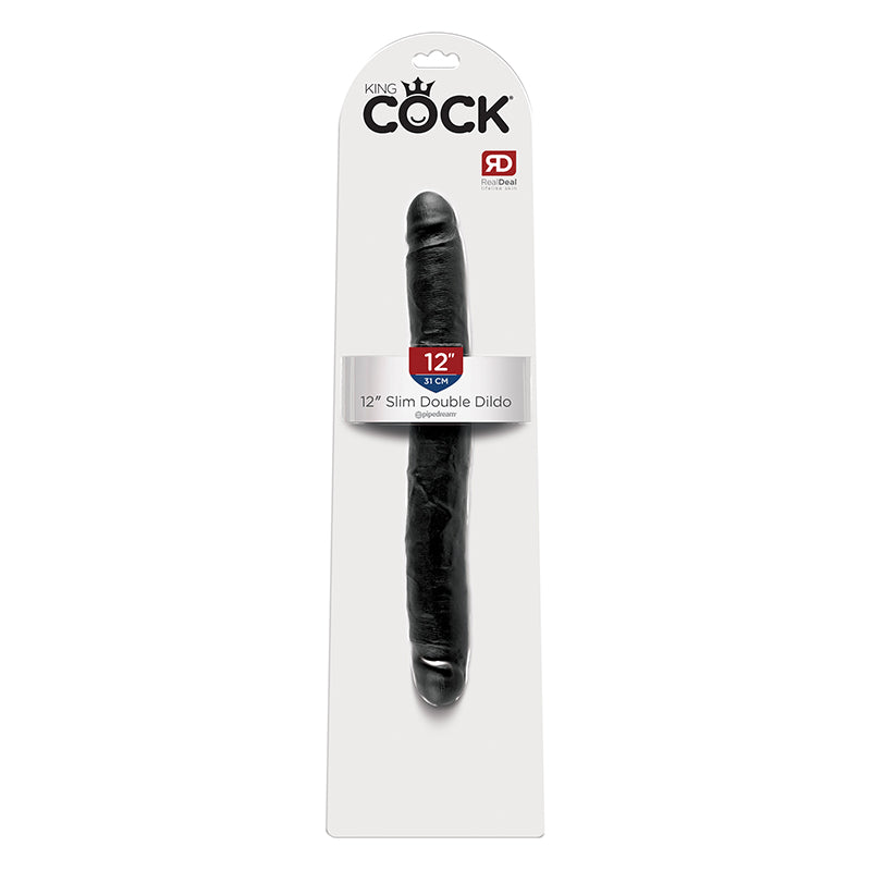 King Cock 12 Inch Slim Double Dildo - Black - Not Very Vanilla