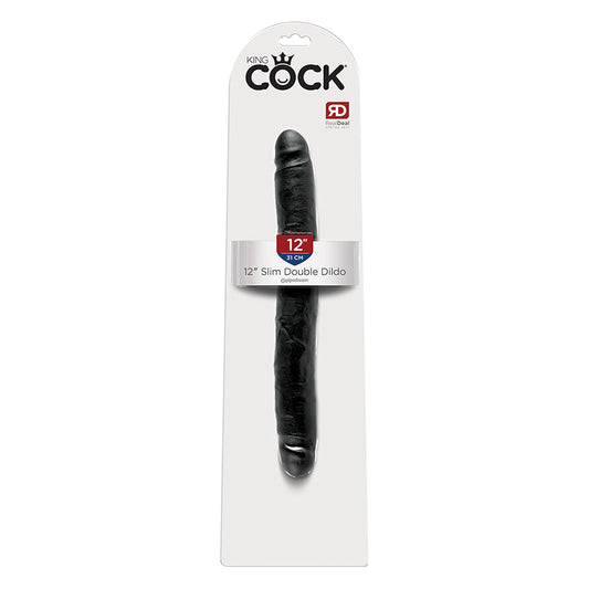 King Cock 12 Inch Slim Double Dildo - Black - Not Very Vanilla