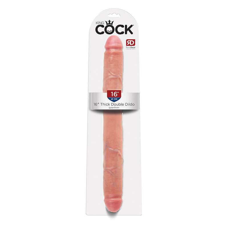 King Cock 16 Inch Thick Double Dildo - Flesh - Not Very Vanilla