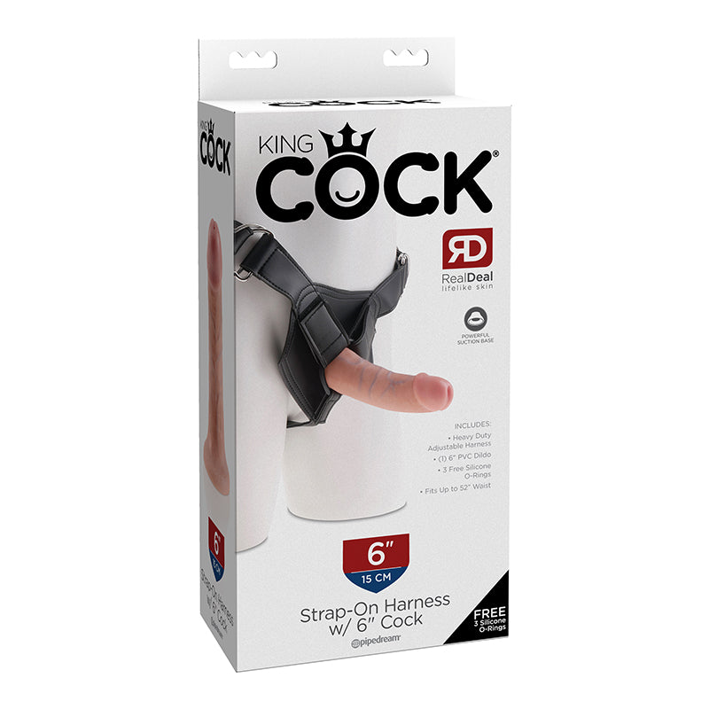 King Cock Strap on Harness With 6 Inch Cock - Light - Not Very Vanilla