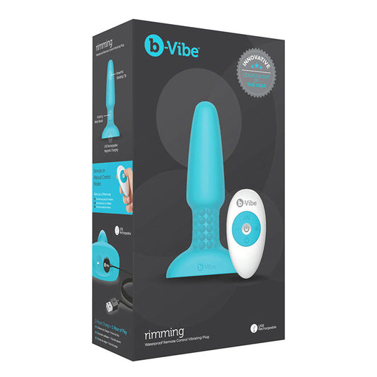 b-Vibe Rimming Remote Anal Plug (Teal) - Not Very Vanilla