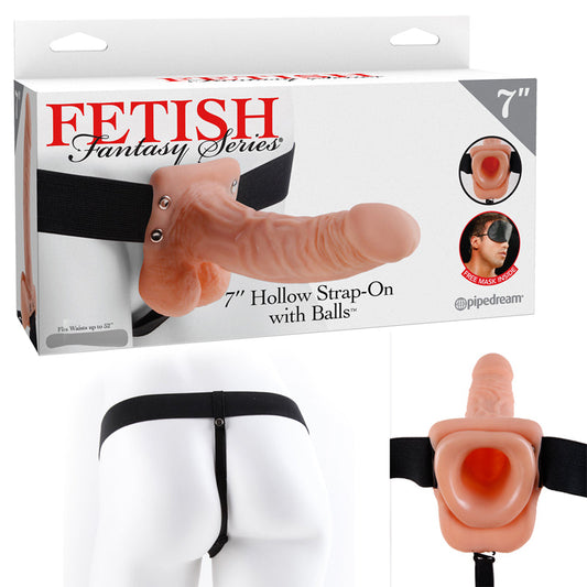 Fetish Fantasy Series 7 Inch Hollow Strap-on With Balls - Flesh - Not Very Vanilla