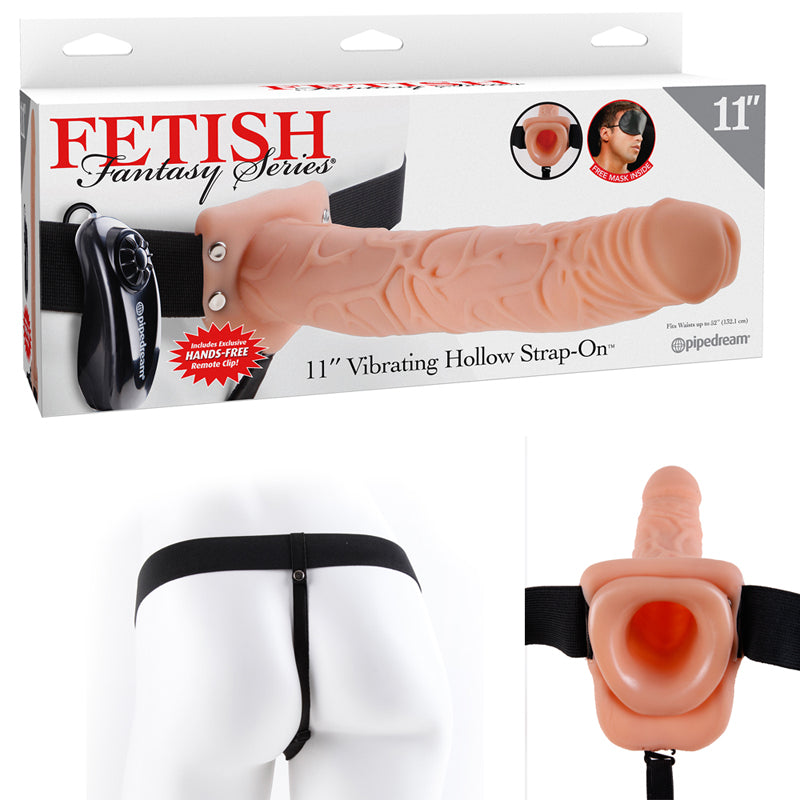 Fetish Fantasy Series 11-Inch Vibrating Hollow Strap-on - Flesh - Not Very Vanilla