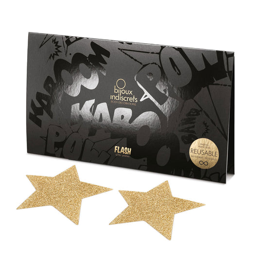 Bijoux Indiscrets Flash Pasties - Gold Stars - Not Very Vanilla