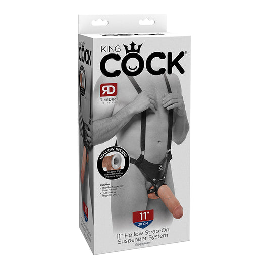 King Cock 11 Inch Hollow Strap on Suspender System - Flesh - Not Very Vanilla