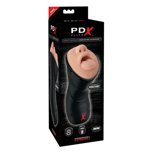 PDX ELITE Deep Throat Vibrating Stroker - Not Very Vanilla