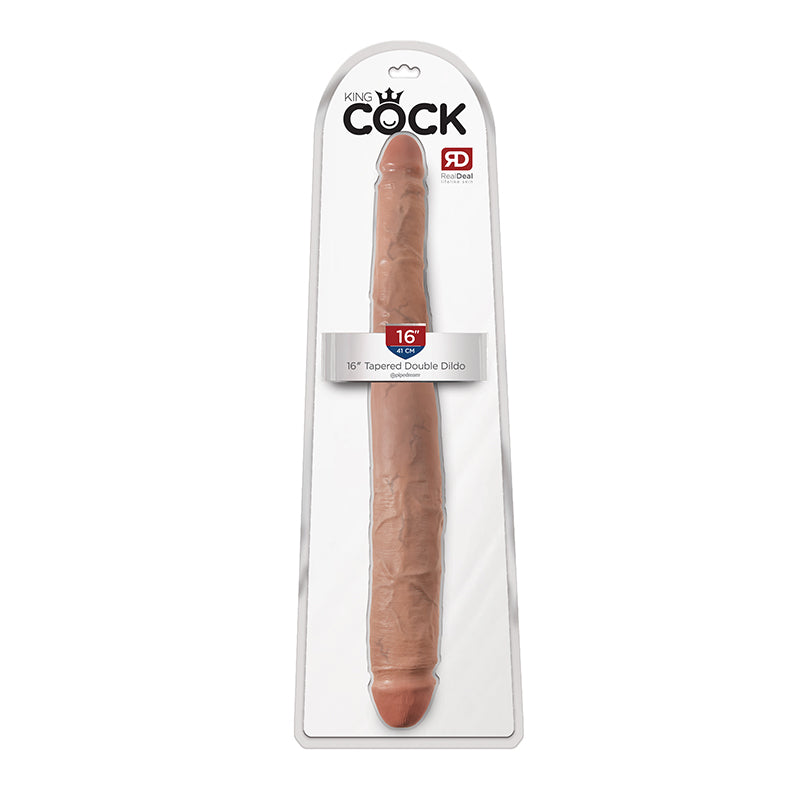 King Cock 16 Inch Tapered Double Dildo - Tan - Not Very Vanilla