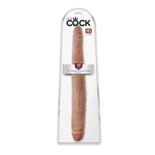 King Cock 16 Inch Tapered Double Dildo - Tan - Not Very Vanilla