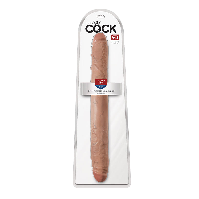 King Cock 16 Inch Thick Double Dildo - Tan - Not Very Vanilla