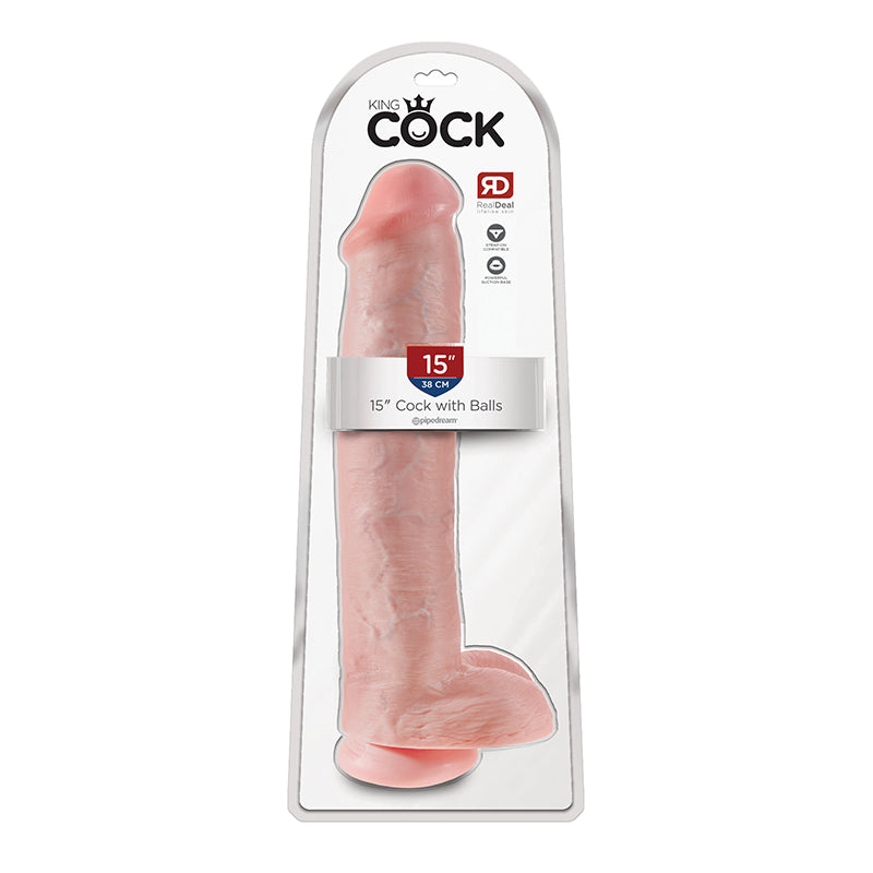 King Cock 15 Inch Cock With Balls - Light - Not Very Vanilla