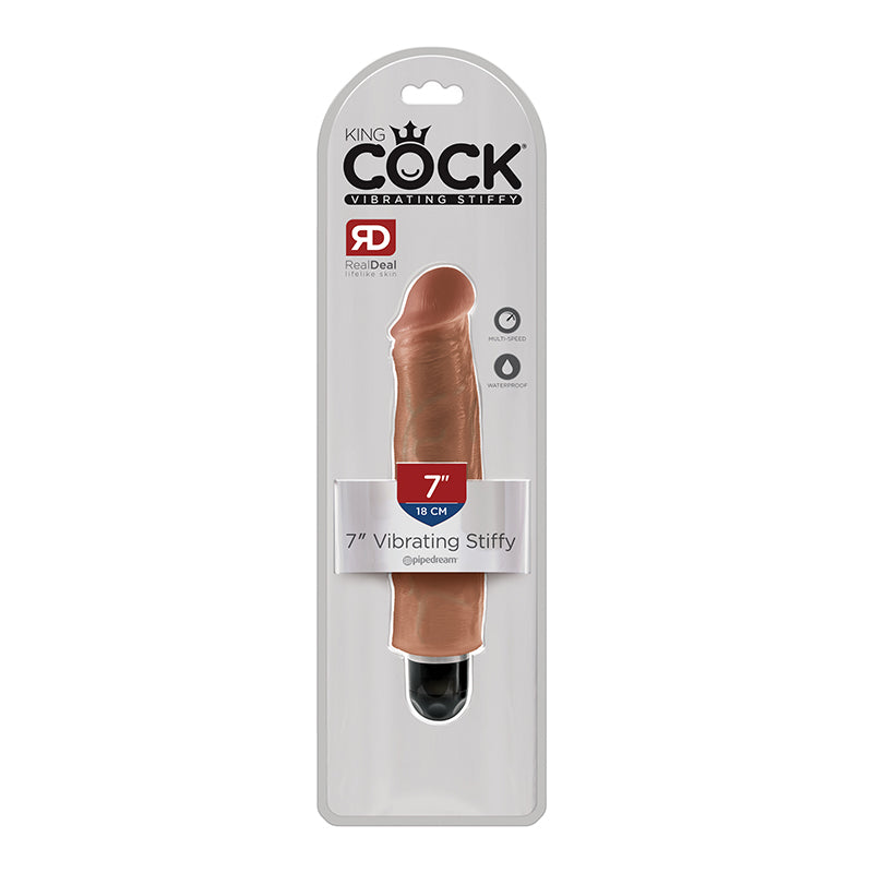 King Cock 7in Vib Stiffy Tan - Not Very Vanilla