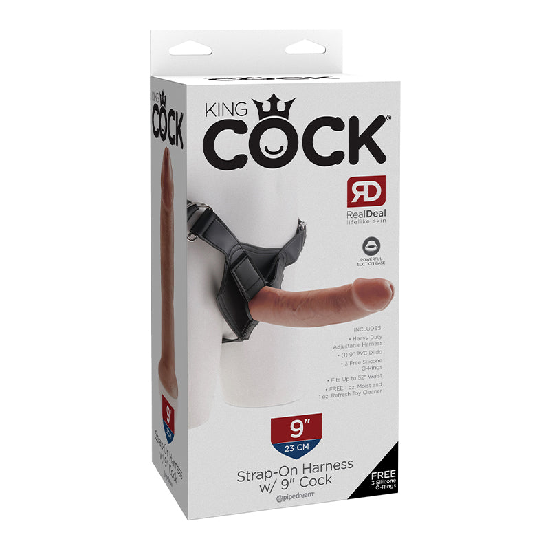 King Cock Strap-on Harness With 9 Inch Cock - Tan - Not Very Vanilla