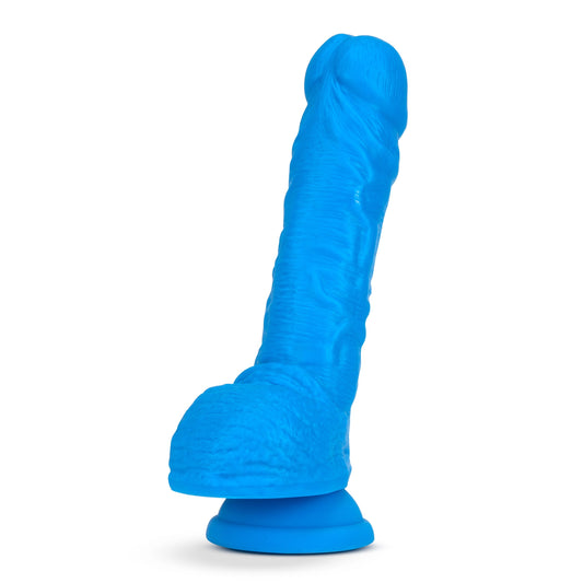 Neo Elite - 9 Inch Silicone Dual Density Cock With Balls - Blue - Not Very Vanilla