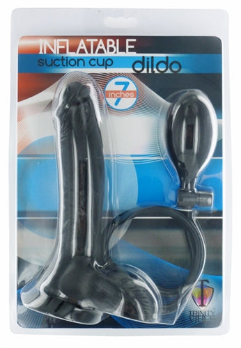 Inflatable Suction Cup Dong - Black - Not Very Vanilla