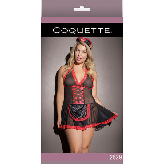 Nurse Babydoll Black & Red XL Box