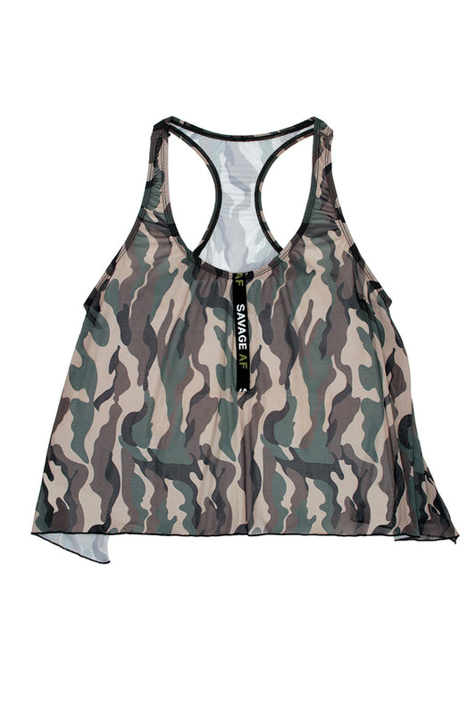 Savage Af Swing Top - Forest Camo - S/m - Not Very Vanilla