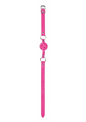 Ball Gag With Leather Straps - Pink - Not Very Vanilla