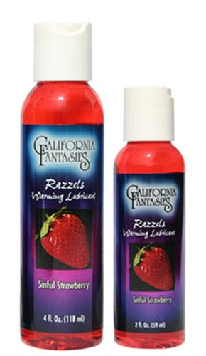 Razzels Warming Lubricant - Sinful Strawberry - 2 Oz. Bottle - Not Very Vanilla