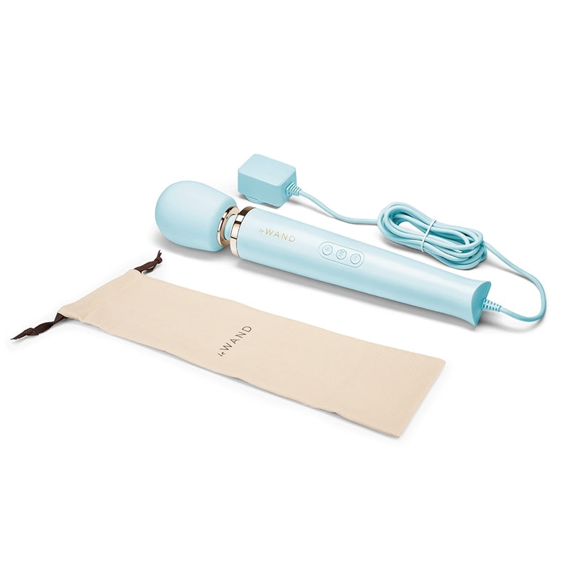 Le Wand Plug-In Vibrating Massager Blue - Not Very Vanilla