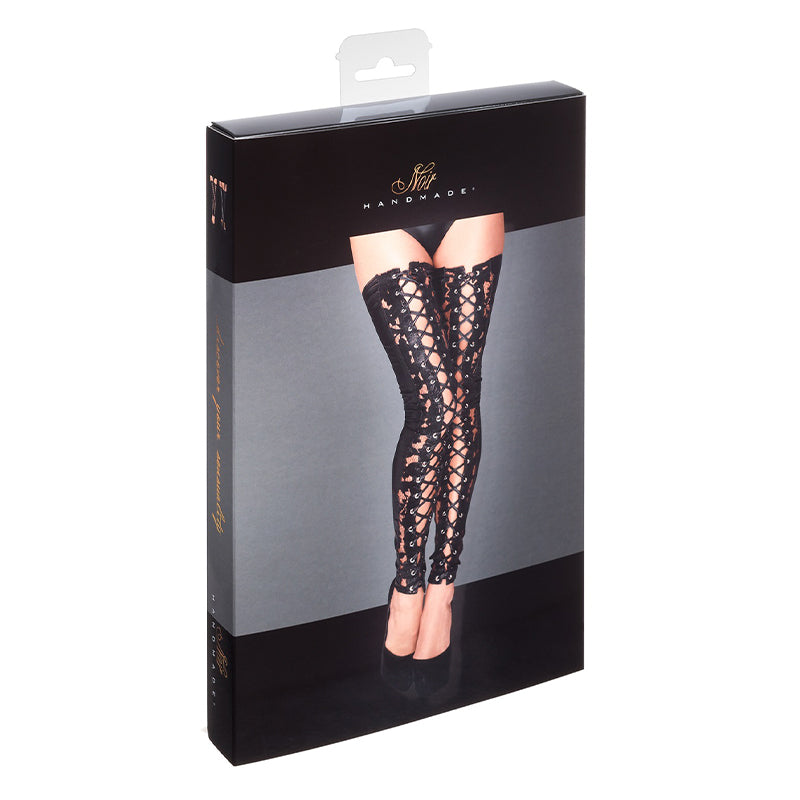 Noir Lace and powerwetlook stockings S - Not Very Vanilla