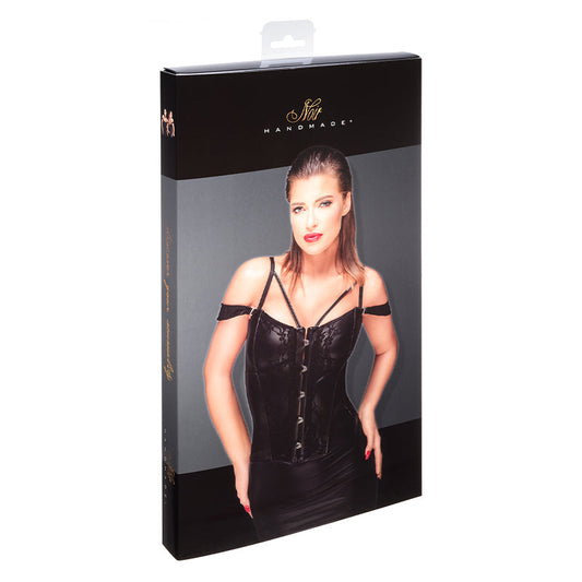 Noir Corset with lace and powerwetlook X - Not Very Vanilla