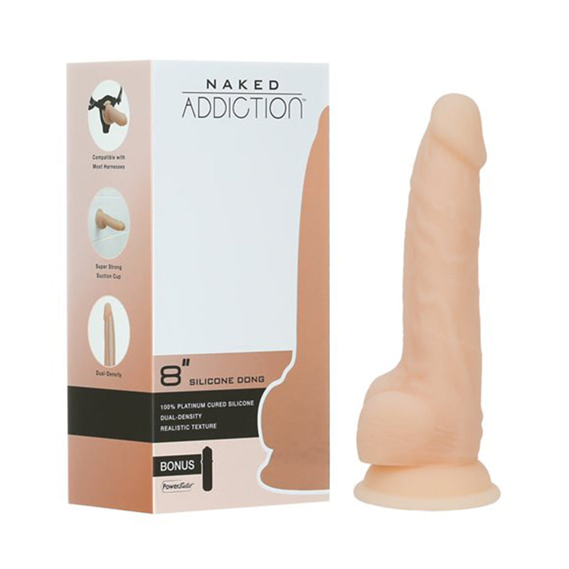 Naked Addiction Dual Dens Dildo 8in Van - Not Very Vanilla