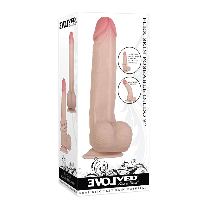 Evolved Flex Skin Poseable Dildo 9in Lig - Not Very Vanilla